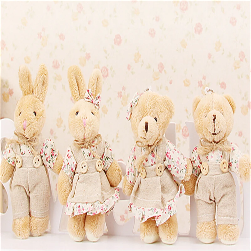 

12cm 5" Kawaii Teddy Bear Plush Toy Mini Plush Doll Stuffed Animals Rabbit Small Pendant for Christmas gifts Wholesale A35