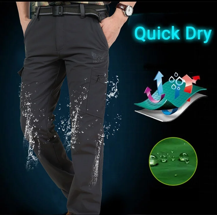 Мужские тонкие брюки-карго для работы в армейском стиле, дышащие водонепроницаемые быстросохнущие мужские брюки, повседневные летние брюки в стиле милитари, тактические брюки