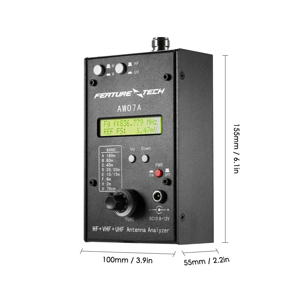 Анализатор антенны AW07A HF/VHF/UHF 160M анализатор сопротивления SWR измеритель RF для