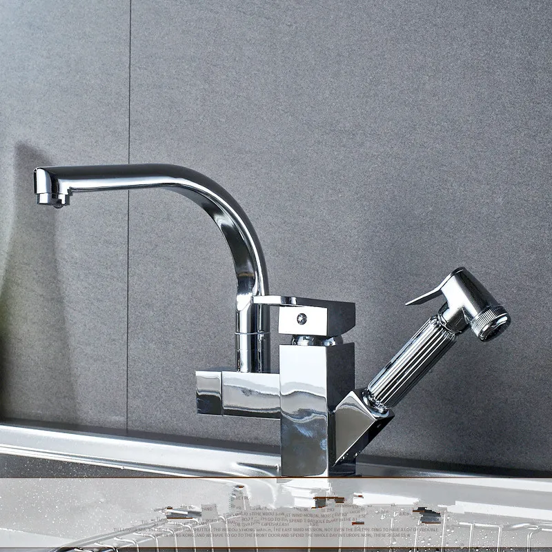 

4 Colors of Auto Thermostat Control Kitchen Faucet Dual Holder Single Hole Faucet Bathroom Basin with Pull Down Sprayer 58072
