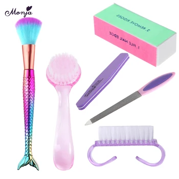 

Monja Nail Dust Powder Cleaning Brush Buffing Sanding Sponge Block Acrylic UV Gel Remove Cleaner Nail File Manicure Care Tools