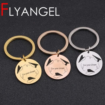 

New Creative Motivational Key Chain Engraved Live Your Dream Paper Plane High Quality Bag Charm For FriendsDream Keyring Gifts
