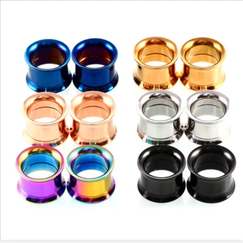 

16PCS/Lot Stainless Steel 12G-12mm Ear Gauge Flesh Gold Color Ear Tunnel Plug Expansion Fashion Body Piercing Jewelry