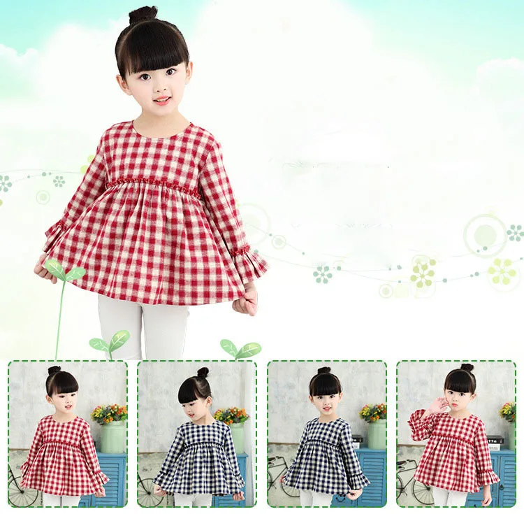 Baby Girl Plaid Shirt Ruffles Toddler Girls Blouses Kids White Red Long Sleeve Tops Spring Autumn 2019 Cotton Children Clothing  2  4 5 6 7 8 9 10 11 12 13 14 15 years little big teen blouse shirt for children (3).jpg