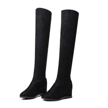 ; стильные зимние сапоги; коллекция года; модные мягкие бархатные женские сапоги; высокие сапоги-трубы; Размеры 35-40