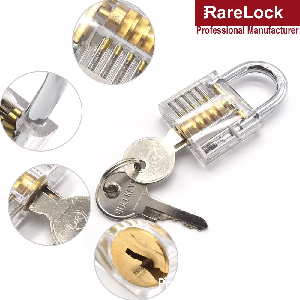 Rarelock слесарный замок, набор инструментов, прозрачный видимый выбор, вырезанный замок для удаления ключа, крючок для начинающих aa