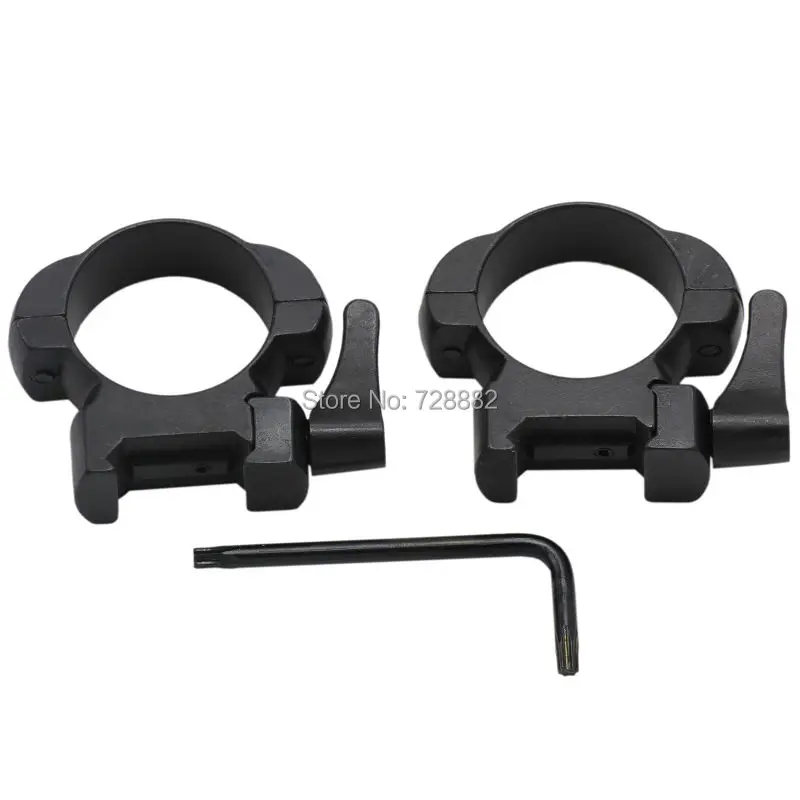 1Pair Quick Release Mount Middle Profile 30mm Scope Ring Steel Picatinny Weaver Rail QD Scope