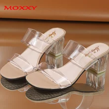 2020 pantofole con tacchi trasparenti sandali da donna scarpe estive donna scarpe trasparenti tacchi alti décolleté gelatina da sposa Sandels per donna