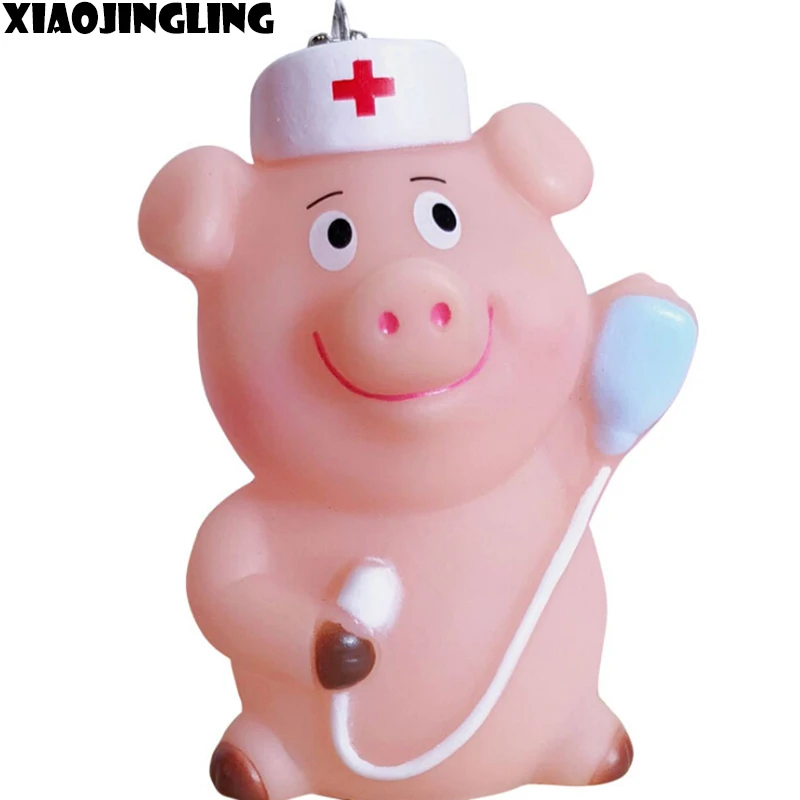 

XIAOJINGLING 2019 Creative Pig Year Mascot Keychain Nurse Doctor Medical Box Cute Nurse Keyring Nightingale Gifts Bag Accessory