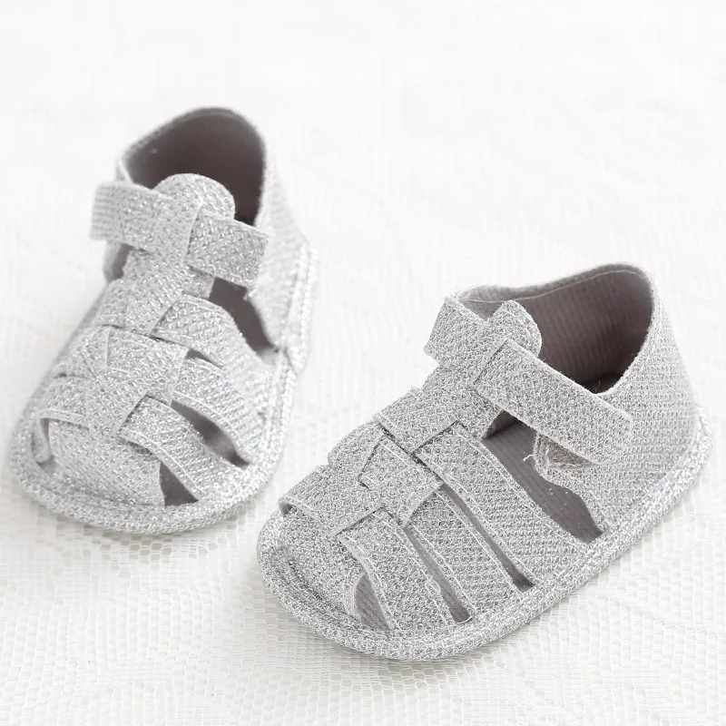 Pure Gray Baby Boys First Walker Summer Soft Sole Anti Slip Newborn