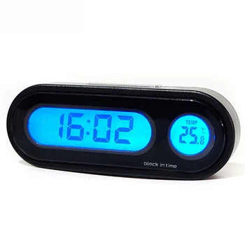 

Auto Car Clock 2 in 1 Digital Car Thermometer Electronic Clock LED Backlight for Car Interior Ornament Mini Clock Car-Styling