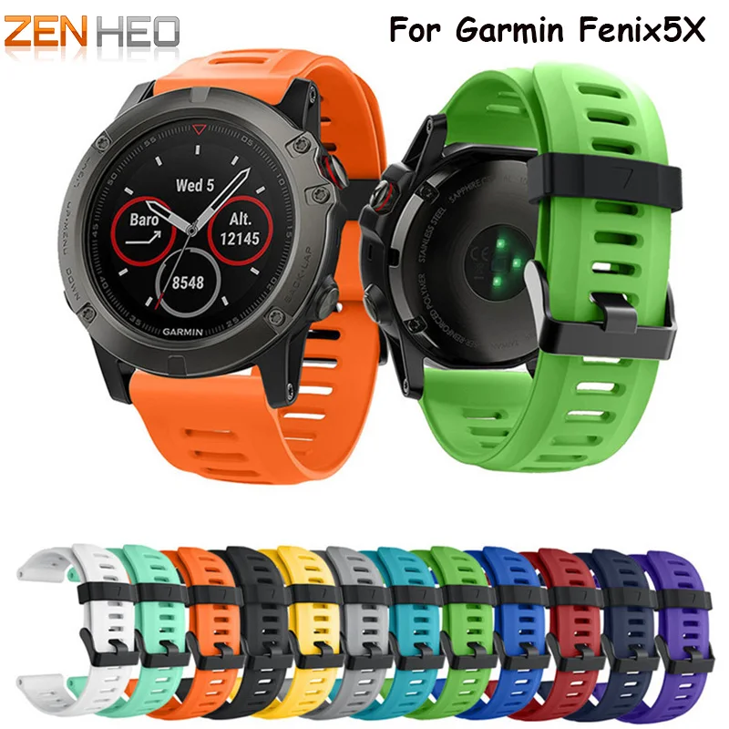 Replacement Silicagel watchband Soft Band Strap wrist watch Band strap bracelet for Garmin Fenix 3 5x Smart Watch Silicone strap