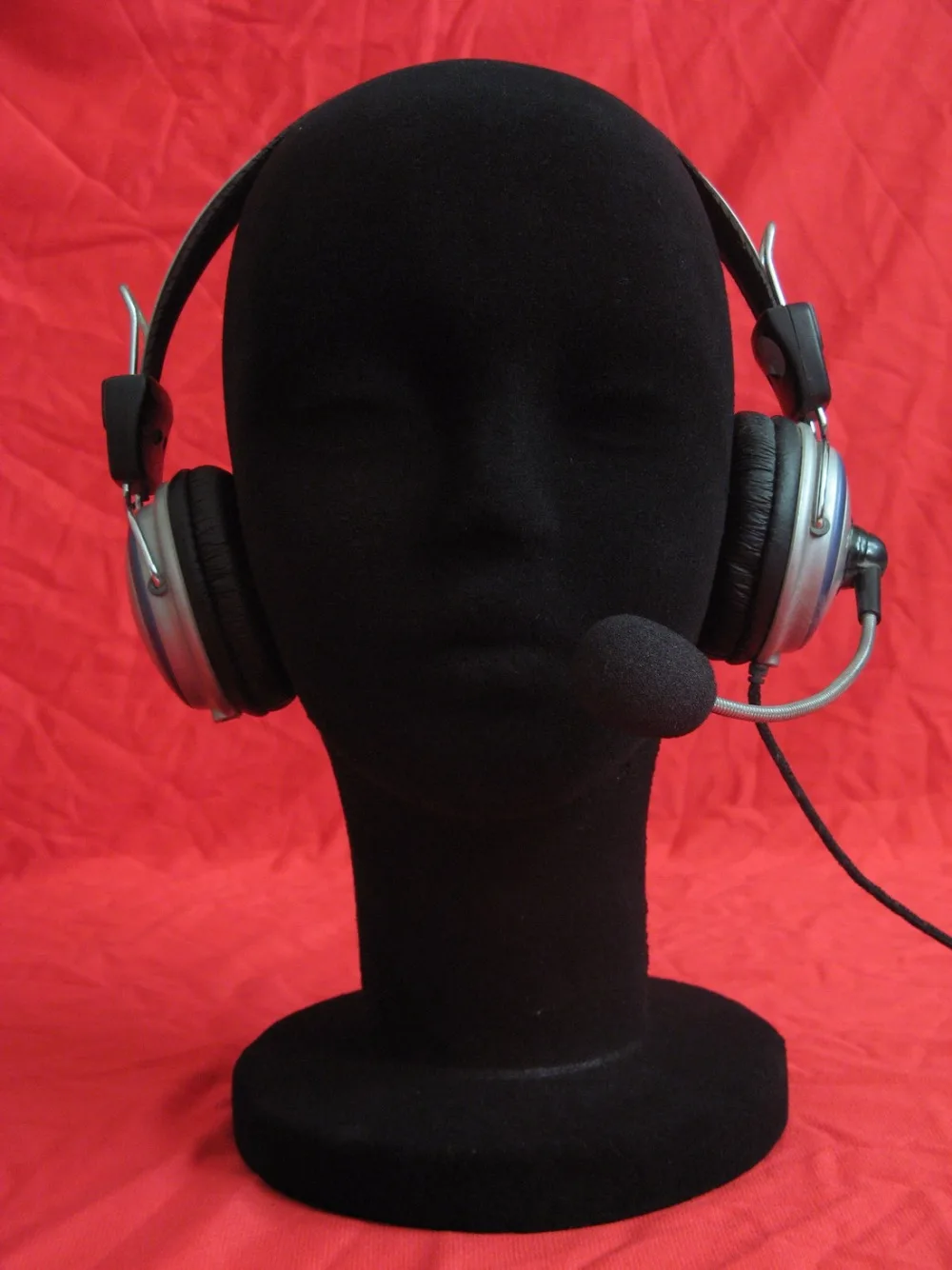 Black Flocking Foam Female Mannequin Manikin Dummy Head For Hat,Hair