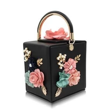 Мода Женская вечерняя сумка женская аппликация цветок свадебные клатчи женские заклепки сумки на цепи через плечо Дамский клатч кошелек