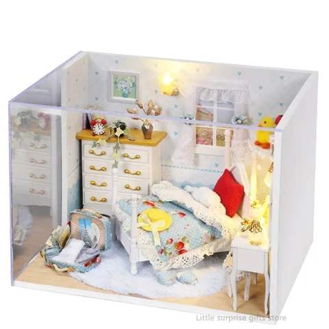 DIY 3D здание кукольный домик креативные игрушки Милая принцесса миниатюрные сборные наборы с забавами для детского фестиваля подарки ручной работы - Цвет: included music box