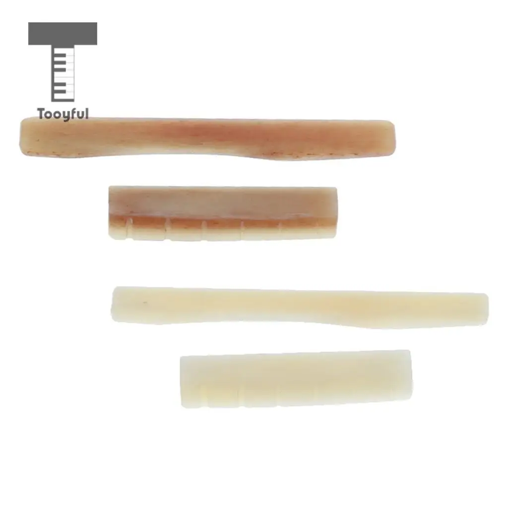 2pcs Acoustic Guitar Bridge Saddle Nut Guitar Replacement Parts Camel Bone