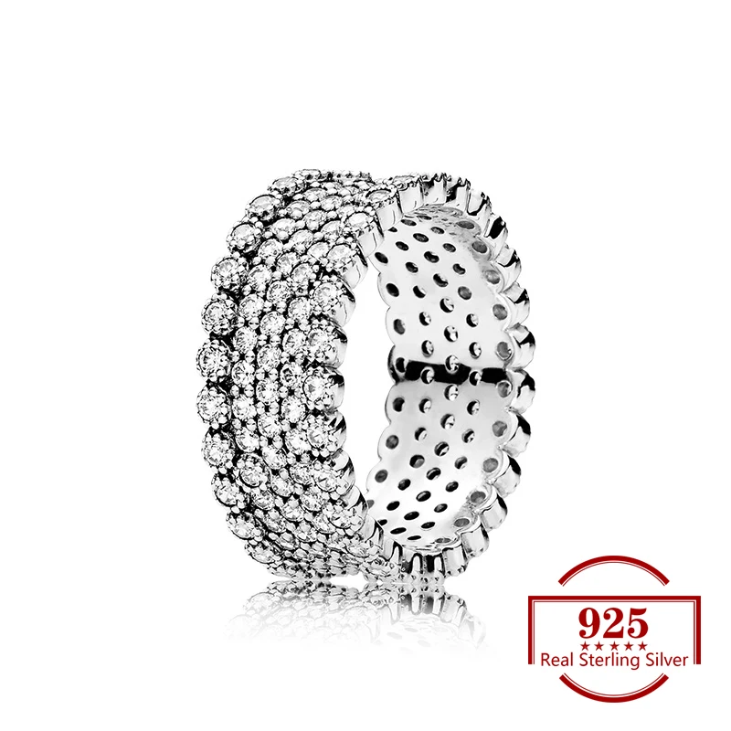 

925 Sterling Silver Geometric Zircon Honeycomb Creative Ring Fits Trendy Jewelry Original Ring Women Jewelry Wedding Party Gift