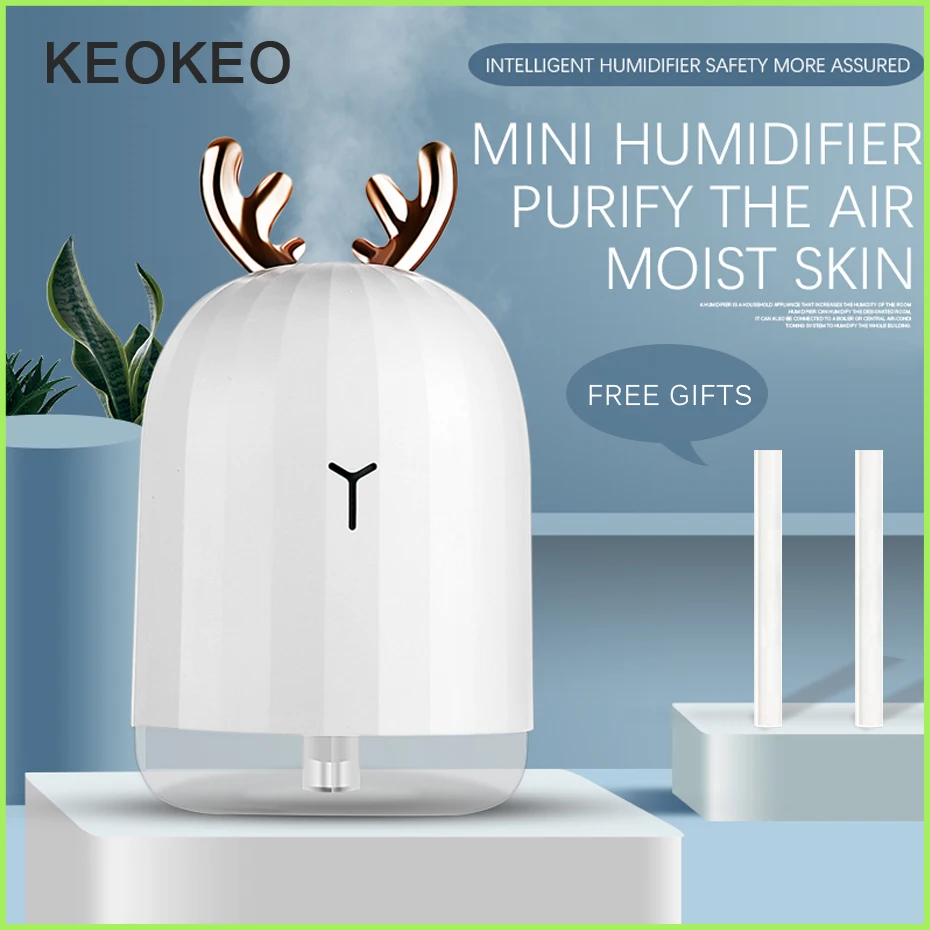 

KEOKEO Aroma essential oil diffuser 220ML Mini portable ultrasonic air humidifier essential oil diffuser USB for household humid