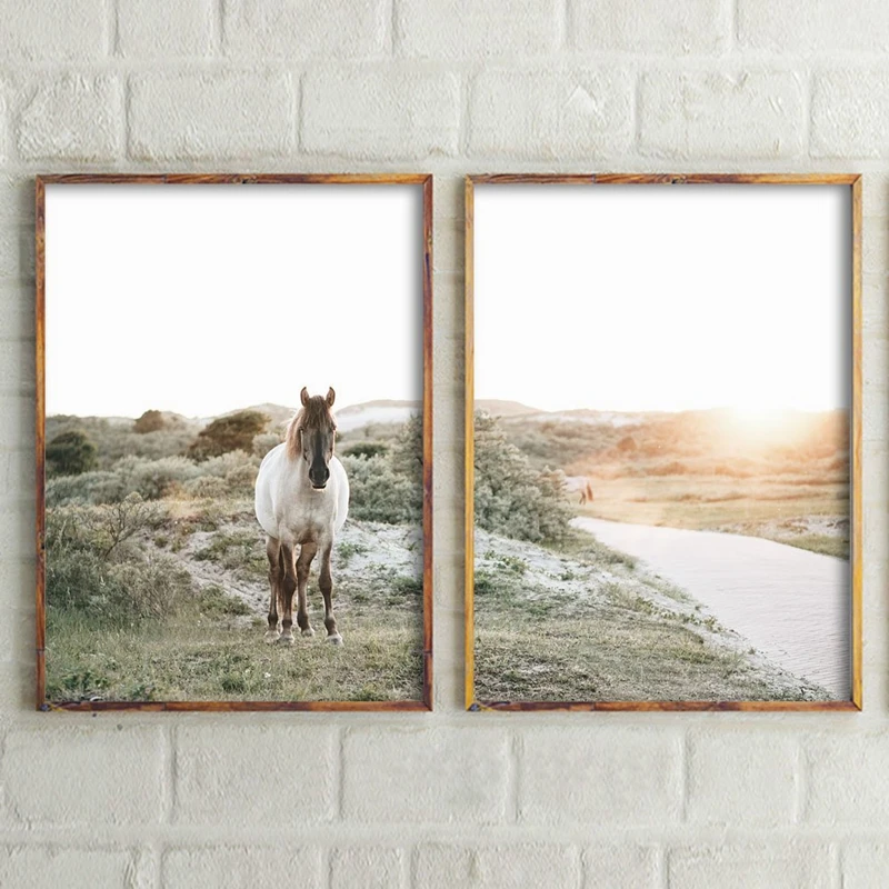 Farm Horse Photography Canvas Art Prints And Poster Country Landscape Art Canvas Painting Wall Picture Home Room Decoration