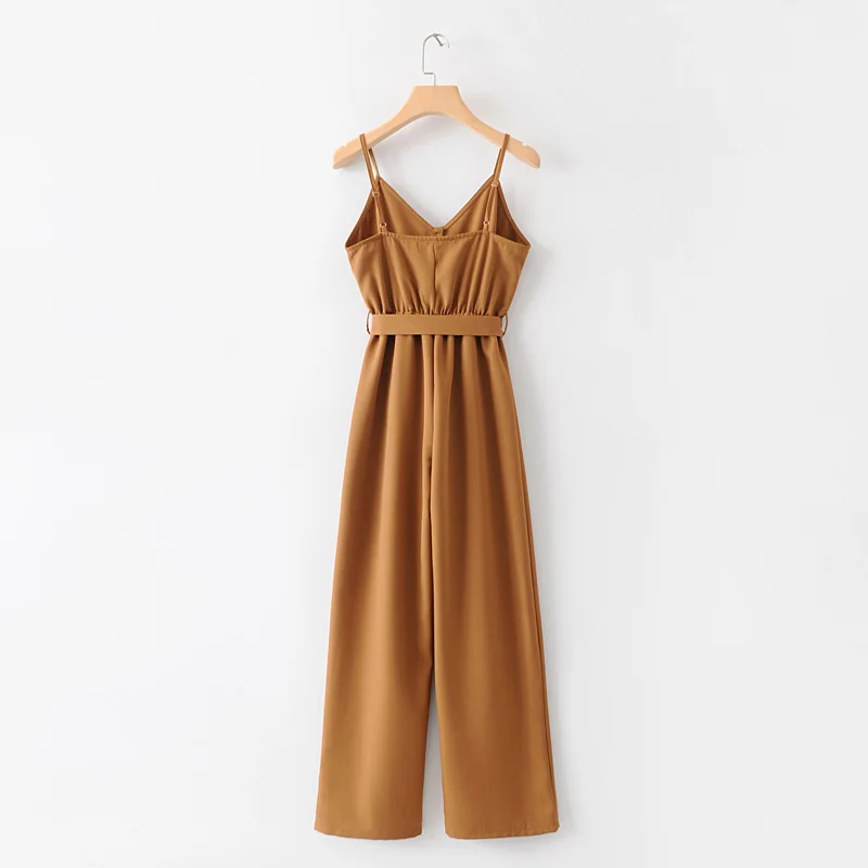 Женский Длинный комбинезон на бретельках SheMujerSky mono mujer largo elegante без рукавов с