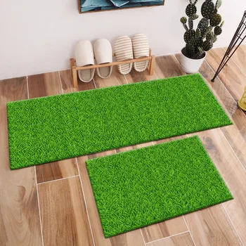 

Green Grass Rugs And Meadow Carpets For Kids Baby Home Living Room Crystal Velvet Bedroom Hallway Yoga kitchen Door Floor Mats