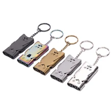 Double Tube High Decibel Outdoor Survival Whistle Stainless Steel Soccer Football Basketball Hockey Referee Whistle