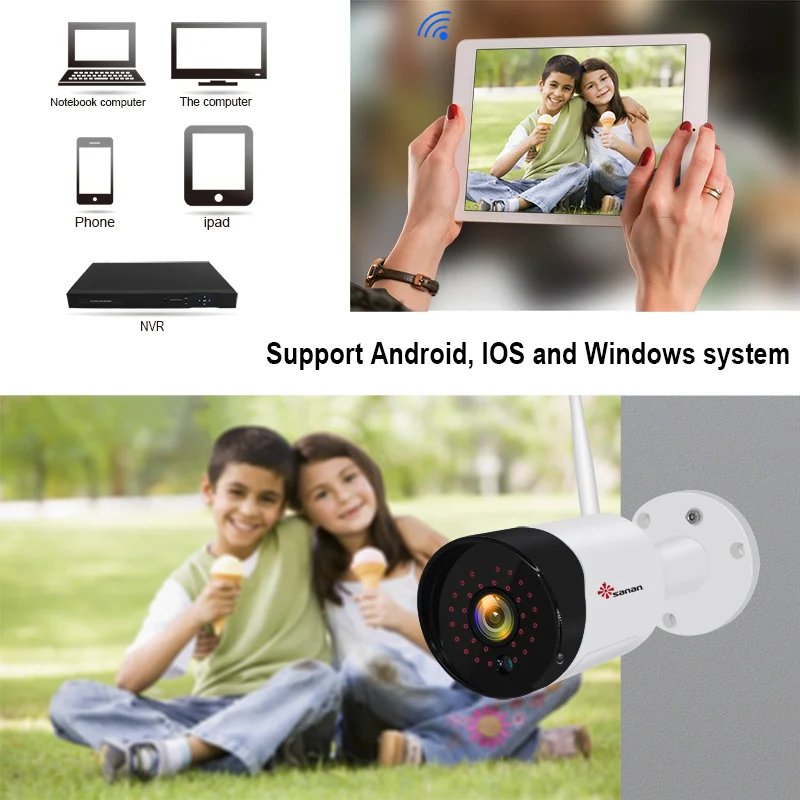  Sanan Outdoor Security 4G Camera With SIM Card Wireless gsm Camera 30PCS IR Night Vision 1080P Surv