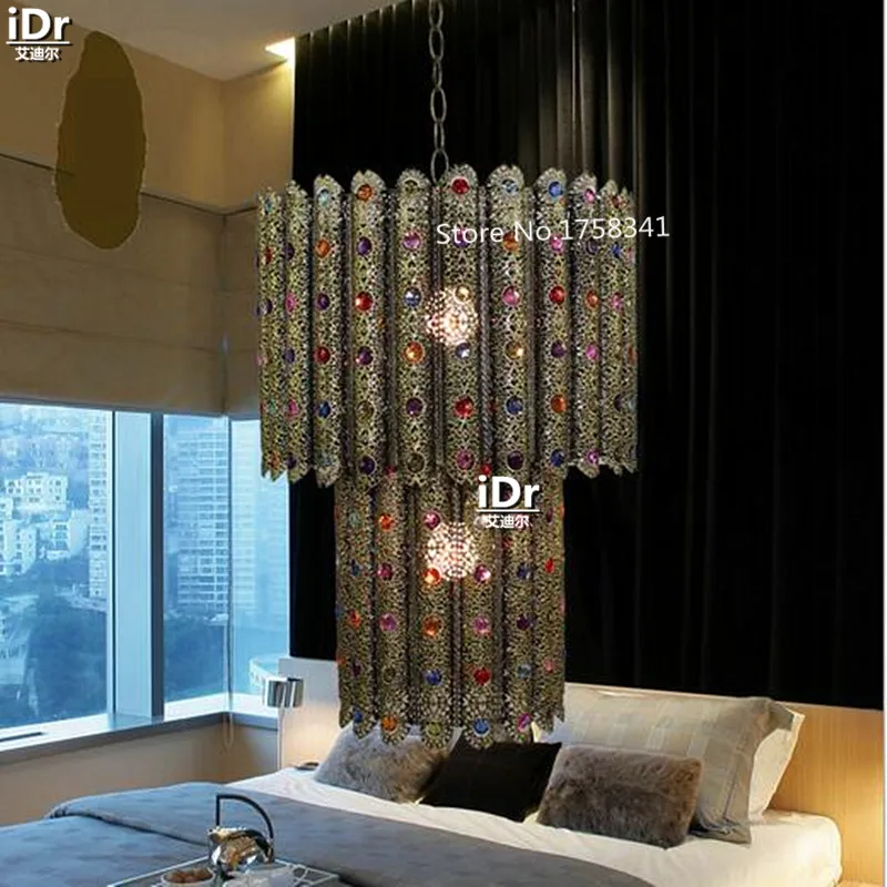Arab golden crystal lamp bedroom lamp restaurant lights living room lamp lighting lamps Pendant Lights Rmy