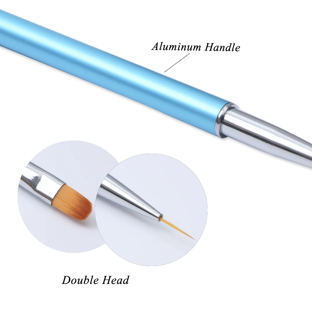 STZ 1 шт. с двойной головкой акриловый Фрезер для ногтей cо шлифовальными кисть для бровей рисунок пером цветок Французский вкладыш для нанесения УФ-геля, набор для маникюра ногтей, для маникюра, P06