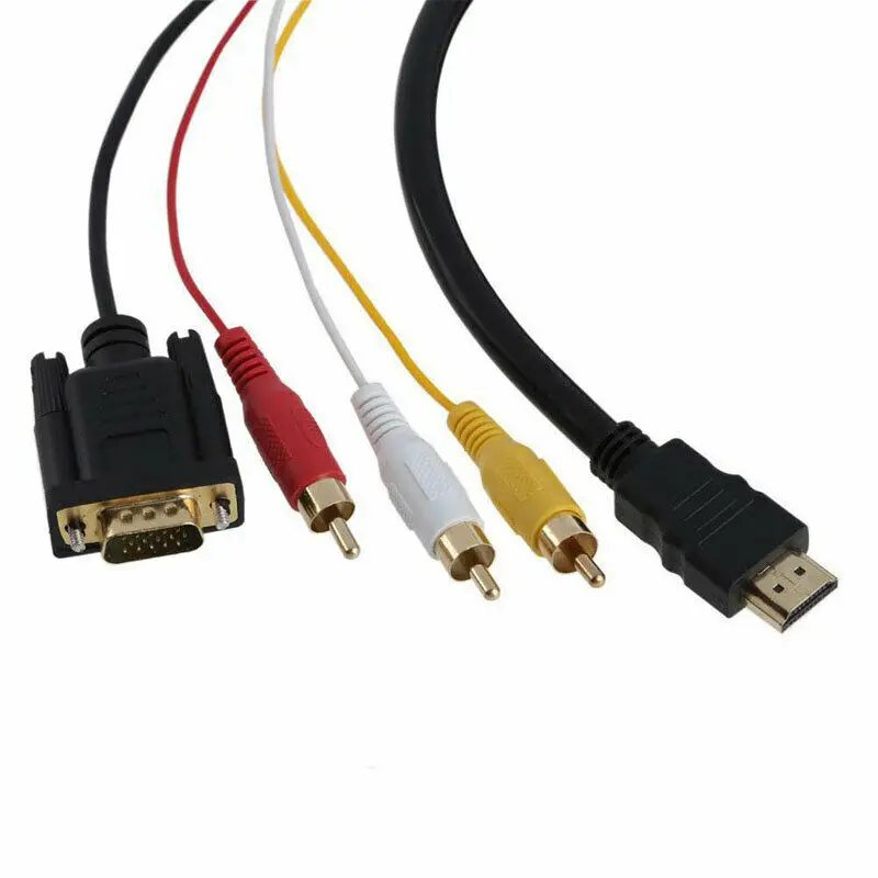 5 футов HDMI VGA/3 RCA Кабель-адаптер композитный разъем для HDTV PC