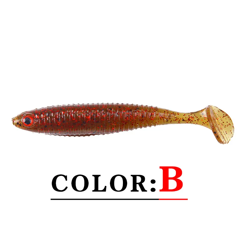 Soft Lure T-tail Floating Soft Worm Fishing Lure 3.8g/8.5cm 5 Colors 10/pcs Artificial Bionic T-tail Wobblers Worm Bait jooyoo