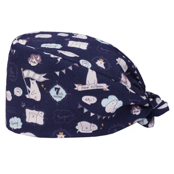

Polar Bear Print Scrub Hats Women and Men Hospital Surgical Caps for Doctor Nurse and Dentist Work Hat Adjustable with Sweatband