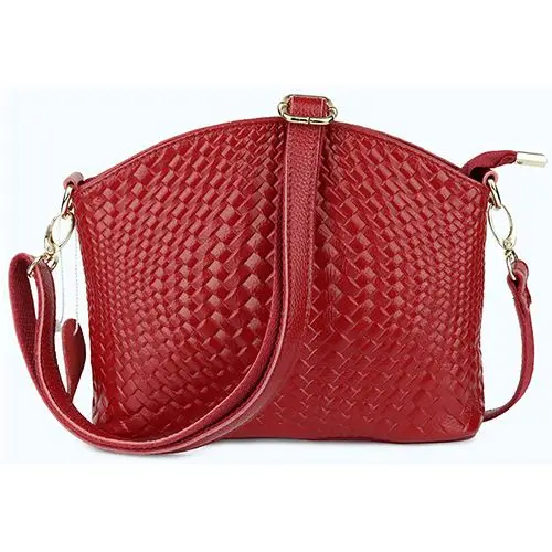 Новые поступления Премиум Натуральная Кожа Модная вязаная стильная женская сумка Bolsas Feminina женская кожаная сумка - Цвет: Wine Red