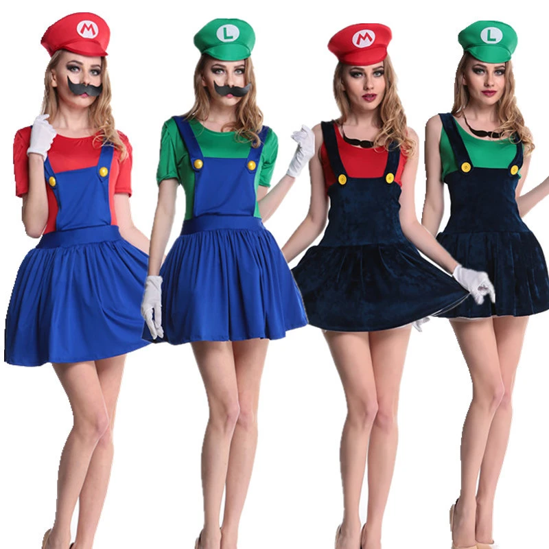 Adult Mario and Luigi Costumes Super Mario Bros Halloween Fancy Dress