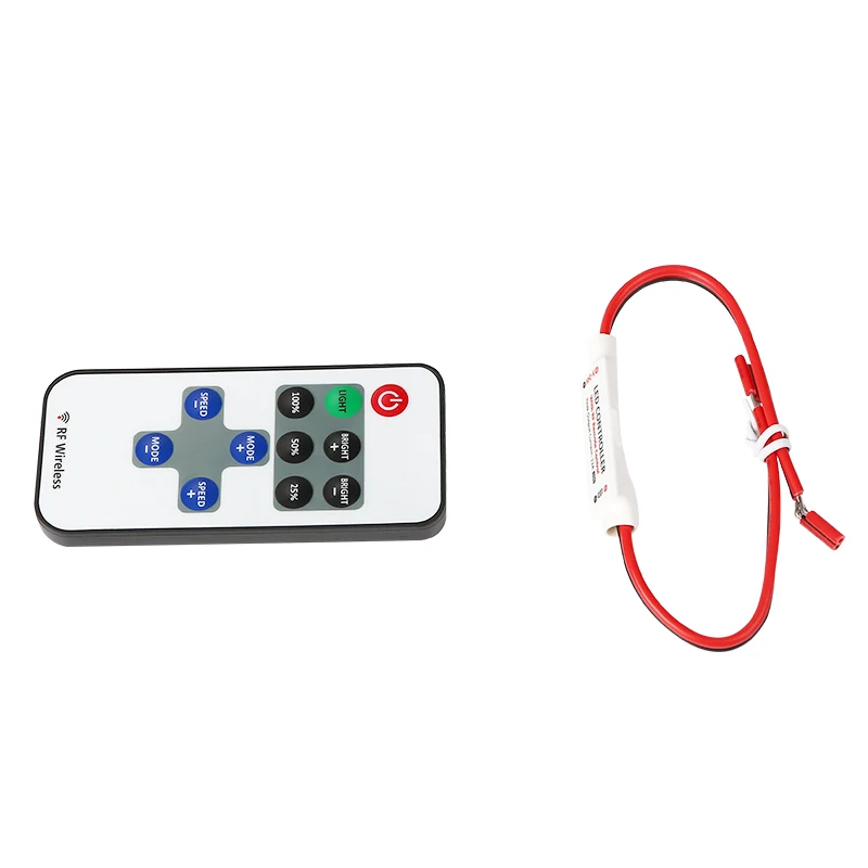 

12v dimmer controller remote mini wireless single color rf led controller for single color led module smd 3528 5050 light strip