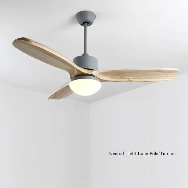 Us 23 98 35 Off Nordic 48 Inch Led Ceiling Fan Wooden Fans Light Bedroom With Lights Remote Control Free In