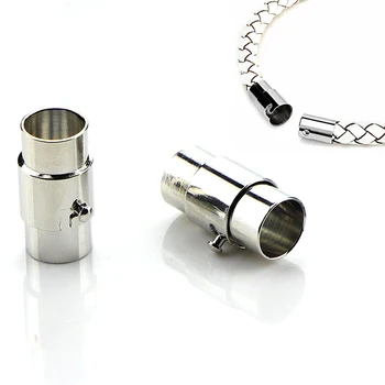 

5Pcs/set 3/4/5/6/7/8mm Leather Cord End Cap Magnetic Clasp Connector Bracelet Jewelry Making DIY