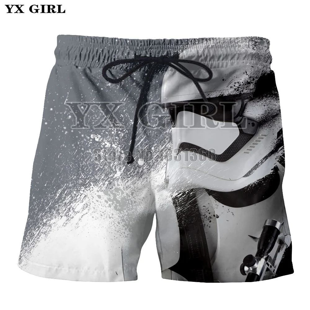 Ух девушка Для мужчин/Для женщин быстро ломовые смешные шорты Горячая фильм Star Wars печати 3d шорты летние Пляжные шорты качество Прямая
