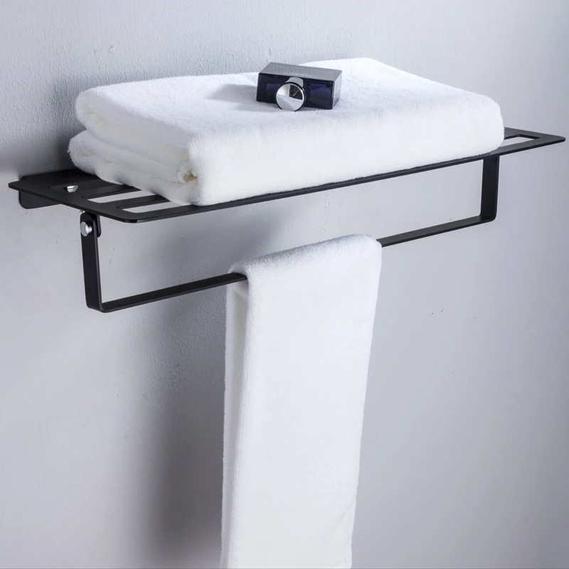 

OLMEYBath Towel Rack with Towel Bar SUS 304 Stainless Steel Bathroom Storage Organizer Shelf RUSTPROOF Wall Mount 41002