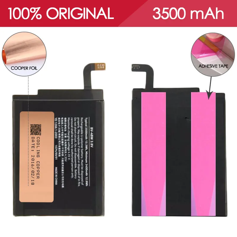 Allparts 100 TESTED BV 4BW 3500mAh Li ion Mobile Phone Battery For NOKIA Lumia 1520 Battery