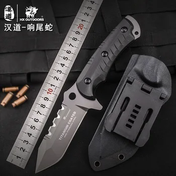 

HX OUTDOORS D-167 440C Blade K10 Handle Fixed Knife KYDEX Sheath Outdoor Survival Tactical Bushcraft Multitool Army Diving Knife