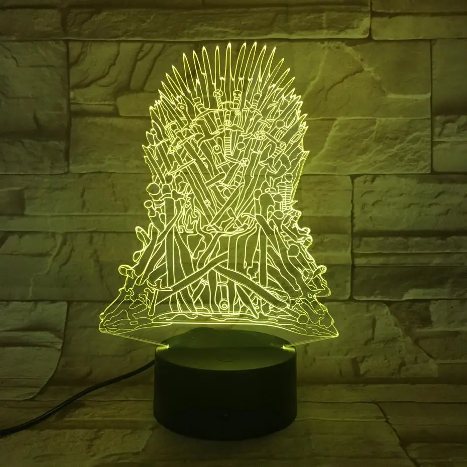 Iron Throne LED Night Light USB Touch Sensor RGB Nightlight Child Kids