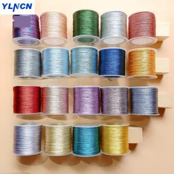 

60meters 0.6mm Colorful gold Starlight sewing thread Fringed leather hand stitching Gold silver Hand-woven line Wax free line