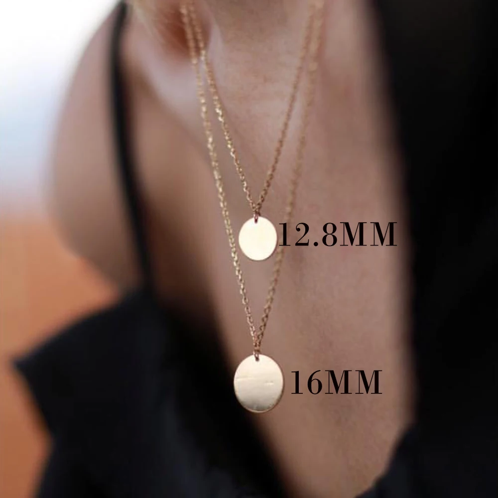 Skup Monety naszyjnik ręcznie dysk Choker niestandardowe 14 złoto wypełnione 16mm wisiorki najlepszy przyjaciel Collier Femme Kolye Collares biżuteria