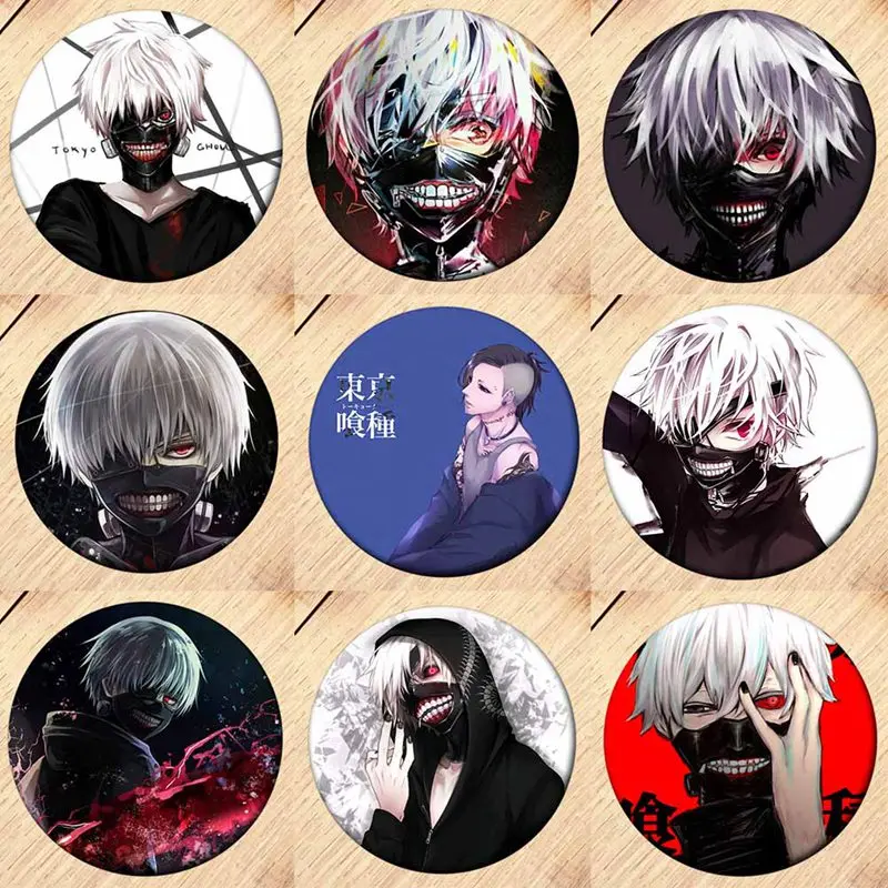 

Japan Anime Tokyo Ghoul Album Brooch Pin Badge Accessories For Clothes Hat Backpack Decoration Men Women Boy Girl 2018