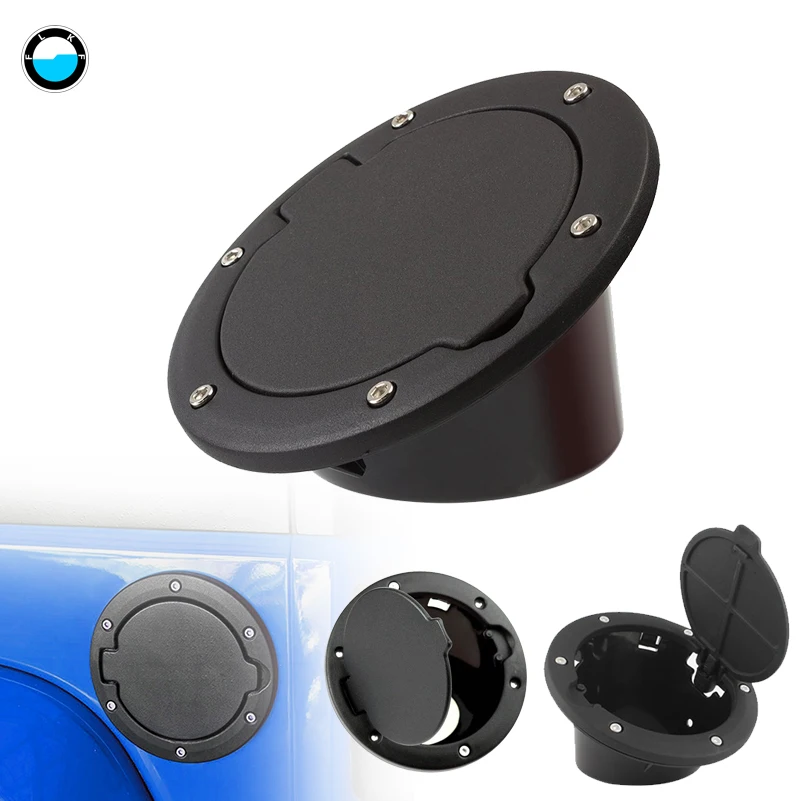 For Jeep Wrangler JK 2007 2017 Fuel Filler Oil Gas Tank Cap Cover Black
