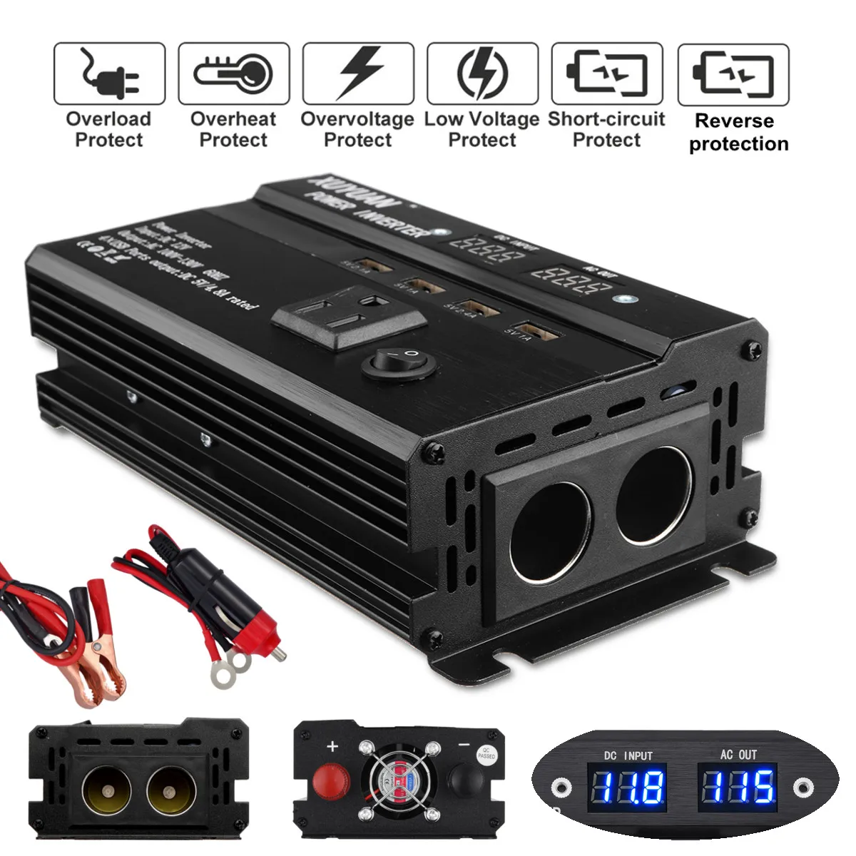 

Solar Inverter 12V 220V 700W 350W Power Voltage Converter Transformer DC 12V To AC 220V LCD Inverter Modified Sine Wave