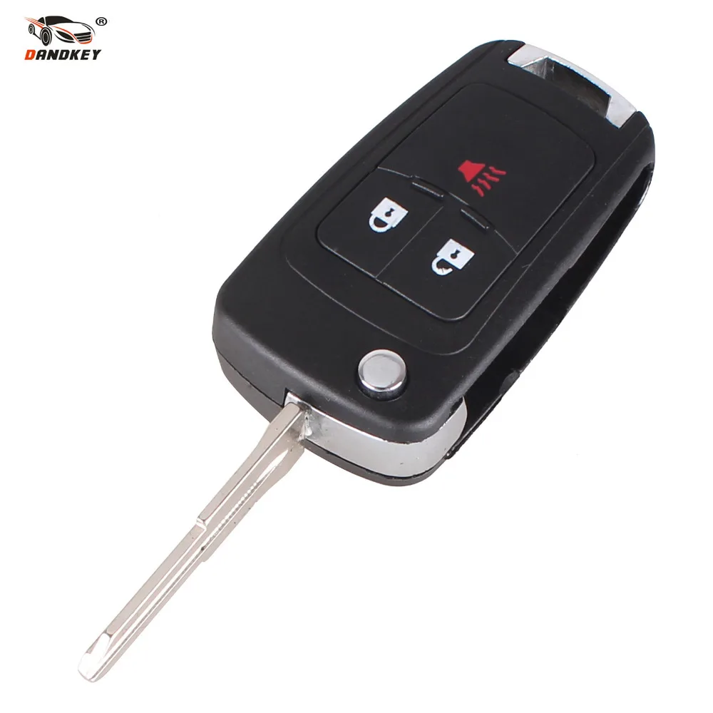 

DANDKEY Replacement Folding 3 Buttons Remote Key Case Shell for CHEVROLET Cruze Spark Flip Remote Key Fob 3 Button