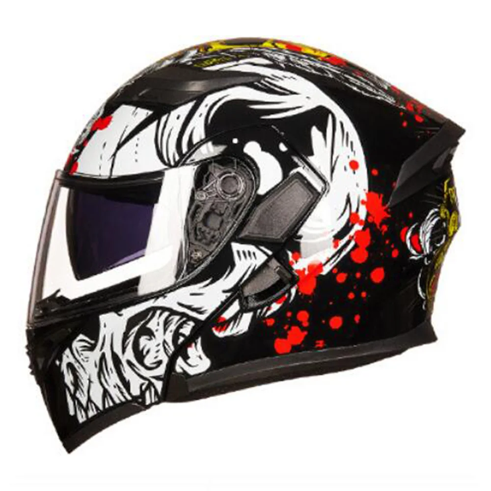 GXT мотоциклетный шлем флип-ап мотокросса шлемы мужские Полное Лицо мото шлемы мотоцикл Capacete Casco мото с двойным объективом - Цвет: Colour 8