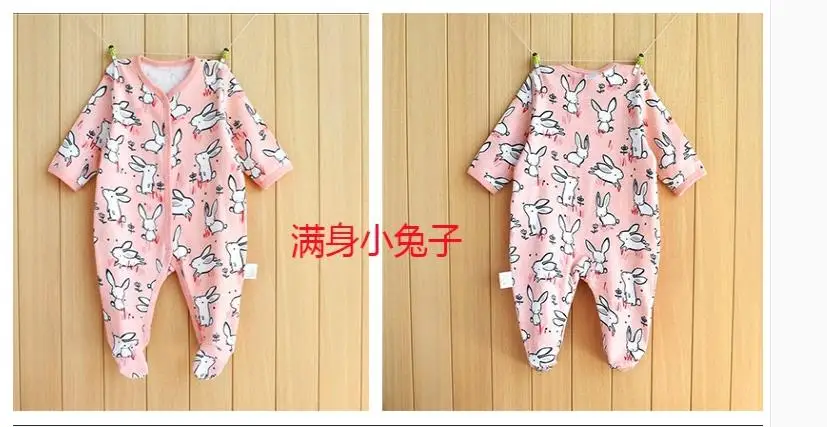 Newborn baby jumpsuit, baby boy and baby cotton covered foot jumpsuit. 3